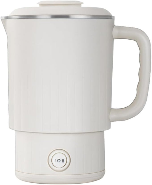 Travel Electric Kettle 304 Stainless Steel Small Portable Foldable Tea Kettle for Boiling Water Camping Traveling with 2 Gear 600ML 600W