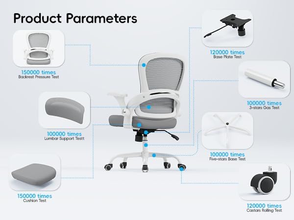 TRALT Ergonomic Office Chair - Comfy Desk Chair with Back Support, Home Office Desk Chairs, Computer Chair, 330lbs Wide Seat Big and Tall Office Chair for Executives (Grey)