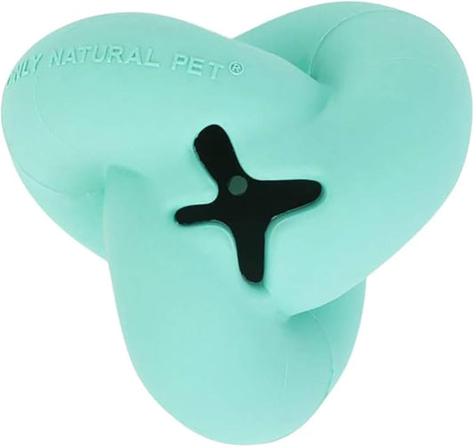Only Natural Pet Rubber Boredom Buster Treat Stuffer Dog Toys - Interactive Stuffable Feeder Dispenser Fillable Durable Play Puppy Medium Large XS Chew Pup Hide Holder Easy Refill -TreatKnot/Teal