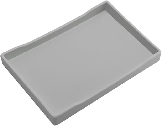 Small Gray Serving Tray (8.5 x 6.3 inch) for Serving Accessory, Spa, Coffee, Drinks, Wine, Tea, Bar, Party, Seasoning, Perfume or Display Use.