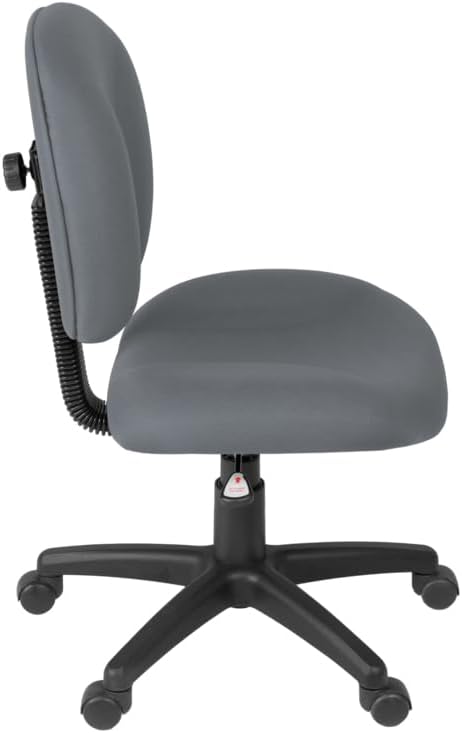Romig Comfort Series Swivel Fabric Computer Task Chair - Armless - Grey