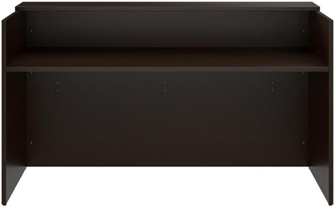 Bush Business Furniture Arrive 72W x 30D Reception Desk with Shelf in Mocha Cherry, Modern Receptionist Station for Office Waiting Room
