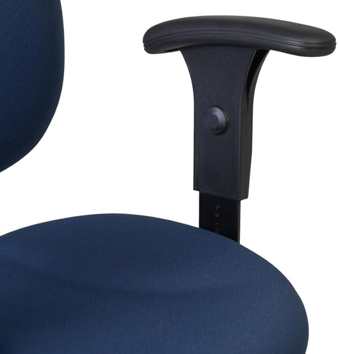 Romig Comfort Series Swivel Fabric Computer Task Chair with Adjustable Arms & Drafting Kit - Navy Blue
