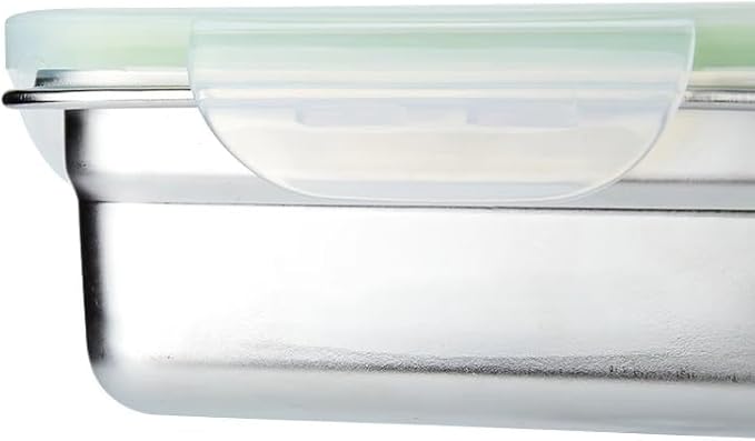 Set of 2 Stainless Steel Sandwich Containers - Food Grade Stainless Steel Metal Base plus a BPA Free, Lock Tight BPA Free Lid with Airtight Silicone Seal. Great for Sandwiches and Snacks