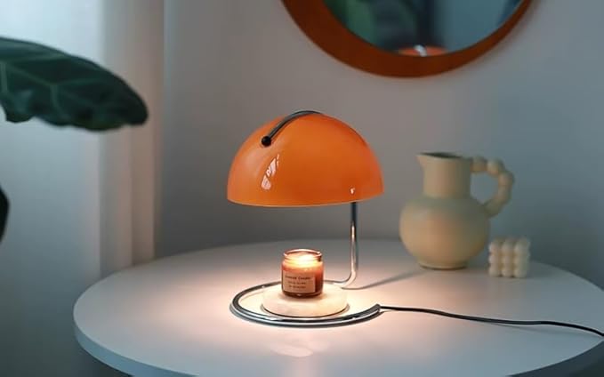 Wax Melt Warmer Lamp, Decorative Candle Wax Melter with Dimmer (Orange)