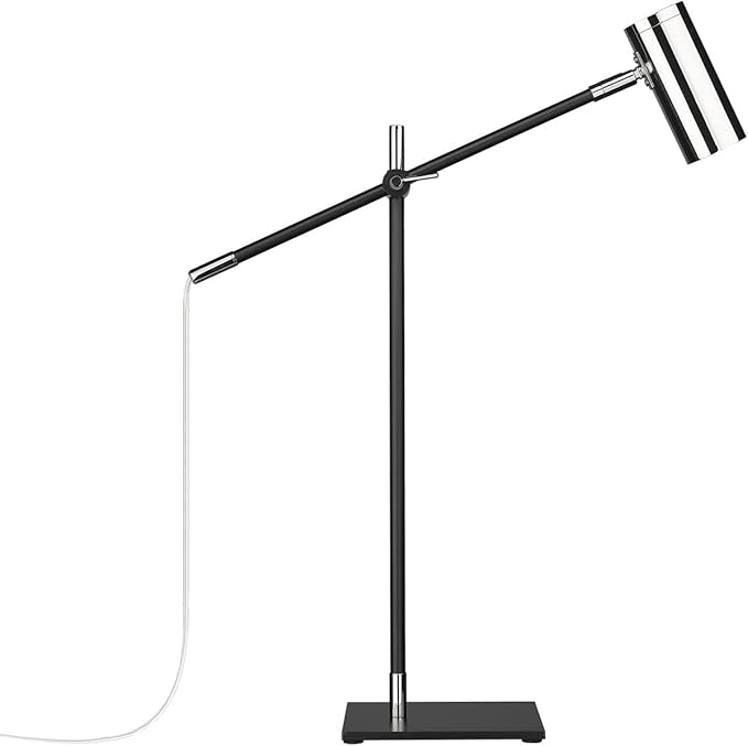 Z-Lite 814TL-MB-PN Calumet Table Lamp, 1-Light 35 Watts, Matte Black and Polished Nickel