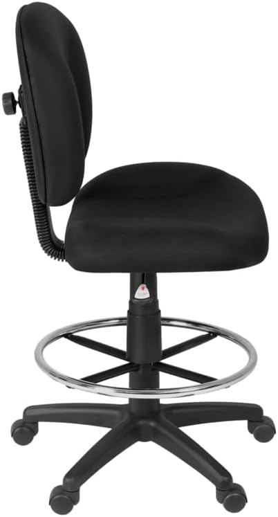 Romig Comfort Series Swivel Fabric Computer Task Chair with Drafting Kit - Black