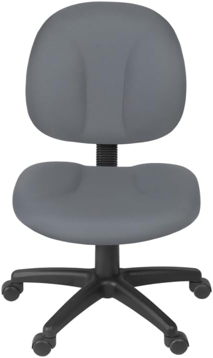 Romig Comfort Series Swivel Fabric Computer Task Chair - Armless - Grey
