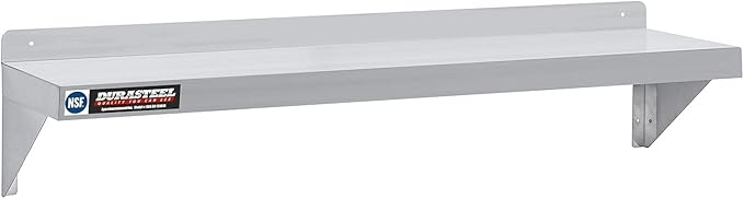 DuraSteel Stainless Steel Shelf - 48 Inch Wide x 12 Deep Commercial NSF Mounted Metal Wall Shelf Pantry Organizer Garage Storage Shelves - Rack Shelving Restaurant Kitchen Units Laundry Utility Room
