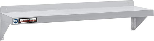 DuraSteel Stainless Steel Shelf - 48 Inch Wide x 12 Deep Commercial NSF Mounted Metal Wall Shelf Pantry Organizer Garage Storage Shelves - Rack Shelving Restaurant Kitchen Units Laundry Utility Room