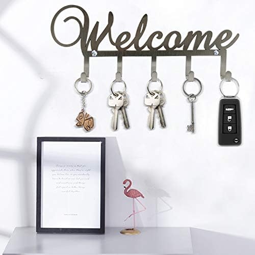 Myartte Key Holder Key Hooks Wall Decorative Zinc Alloy Key Organizer Rack with Screws and Sticker for Entryway, Kitchen, Bedroom, Organize Car Keys, House Keys, Small Accessories and Jewelry