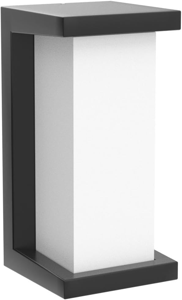 Sytmhoe Modern Outdoor Wall Lights,24W-LED Exterior Wall Sconce Light Fixtures,3-Color-Changeable Wall Mounted Lamps,Matte Black Porch&Patio Light,IP65 Waterproof for Hallway Stairs Gardens