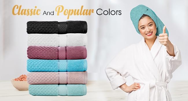 Ample Decor 100% Cotton Christmas White Hand Towel for Bathroom Set of 2- Super Soft, Quick-Dry, Highly Absorbent, Popcorn Textured - Mulaayam Collection - 18 X 28 Inch