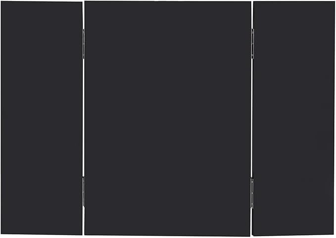 Howard Elliott Tripoli Trifold Vanity Mirror 3 Way TableTop Bedrooms, Bathroom, Makeup Portable Cosmetic & Makeup Mirror with Beveled Edges Tri-fold Mirror, 31 Inch x 21 Inch