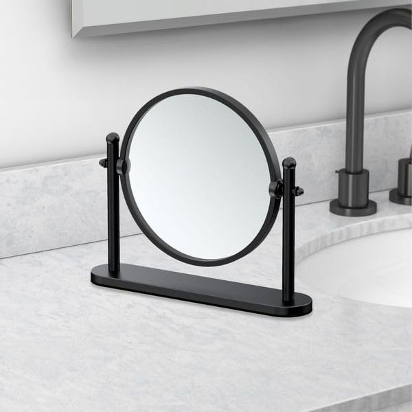Gatco 1391MX Table Mirror, Matte Black/ 7.50"