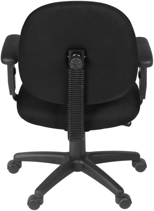 Romig Comfort Series Swivel Fabric Computer Task Chair with Adjustable Arms - Black