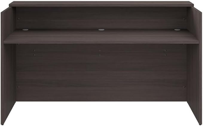 Bush Business Furniture Arrive 72W x 30D Reception Desk with Shelf in Storm Gray, Modern Receptionist Station for Office Waiting Room