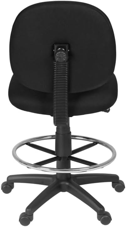 Romig Comfort Series Swivel Fabric Computer Task Chair with Drafting Kit - Black