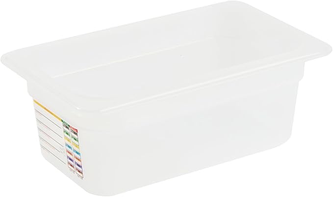 Restaurantware Food Pans Pack of 10 Plastic Rectangle Food Containers 1/4 Size with Traceability Label, Storage Containers Dishwashable Hot Cold Friendly for Restaurants Buffet Commercial Use