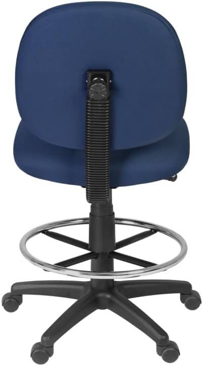 Romig Comfort Series Swivel Fabric Computer Task Chair with Drafting Kit -Navy Blue