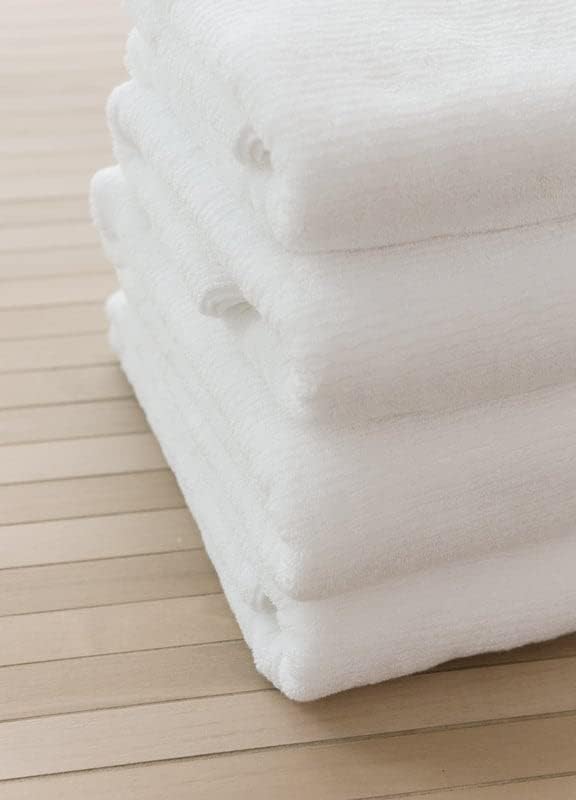 Cozy Earth Ribbed Washcloth Set - 60% Cotton 40% Viscose from Bamboo Bathroom Washcloths - Soft & Absorbent Textured Ribbed Pattern - 4 Pack White