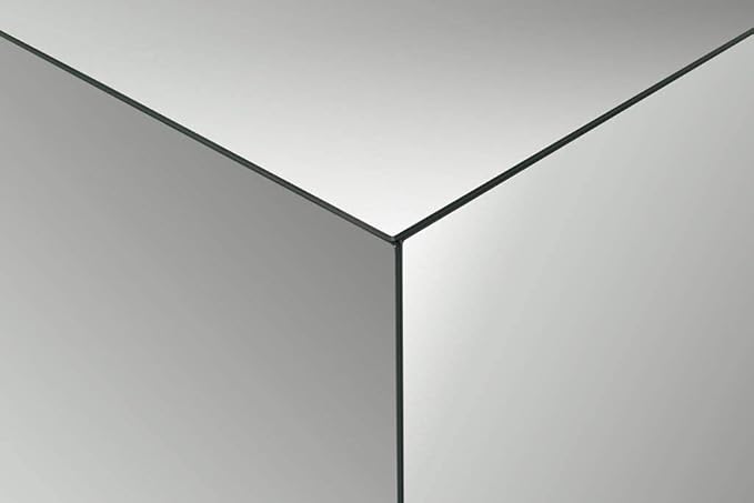 SONOROUS Premium Tempered Glass Side Table - Luxury Nightstand & Bedside Table for Bedroom or Living Room - High Gloss End Table in Mirror Finish - Sleek Cube Design with Fingerprint Resistant Glass