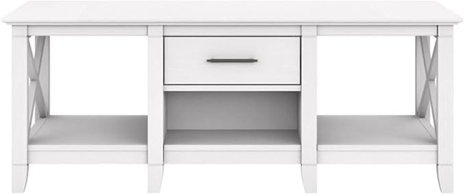 Bush Furniture Coffee Table with Storage with Aged Bronze Hardware | Key West Collection Center Counter for Living Room | 47Wx24Dx18H