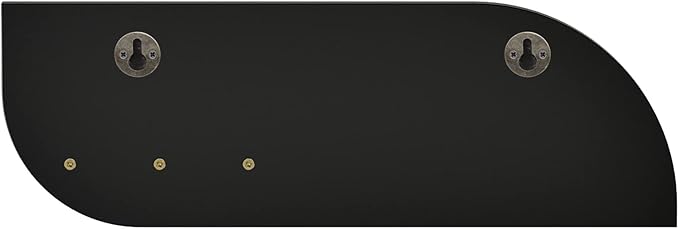 Key Holder for Wall, Decorative Key and Mail Organizer with 3 Metal Hooks and 2 Shelves, Wood Wall Mounted Key Rack for Entryway, Black