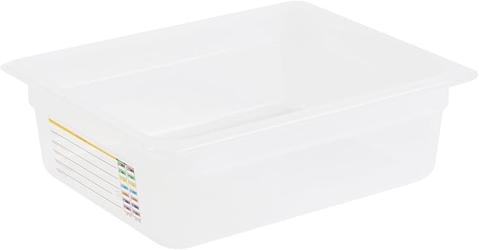 Restaurantware Food Pans Pack of 10 Plastic Rectangle Food Containers Half Size with Traceability Label, Storage Containers Dishwashable Hot Cold Friendly for Restaurants Buffet Commercial Use