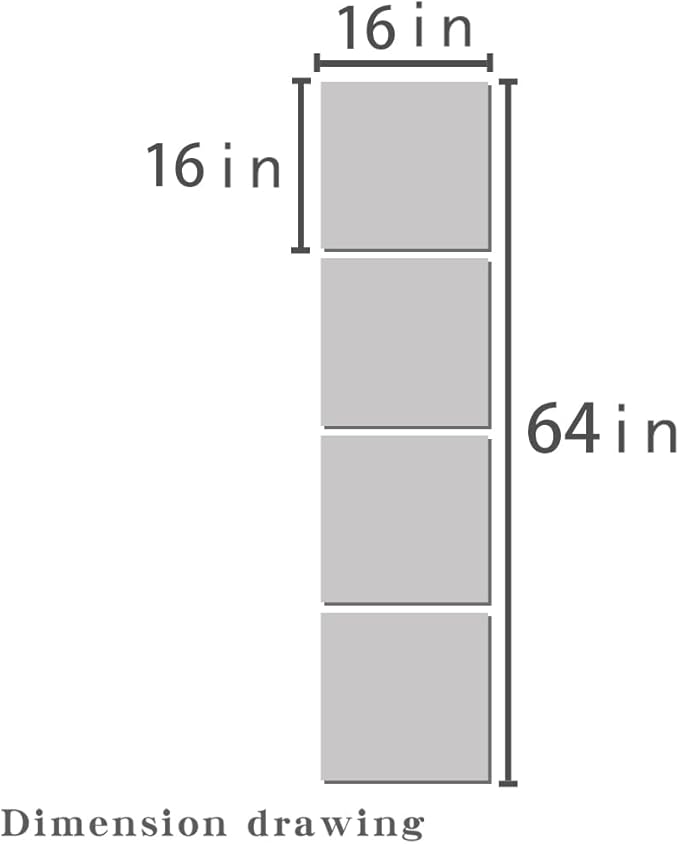 4 Pack Wall Mirror Full Length, 16 x 16 Inch Unbreakable Acrylic Mirror Tiles, Shatterproof Flexible Plastic Mirror Sheets for Bedroom Home Gym Door (4P 16"x16")