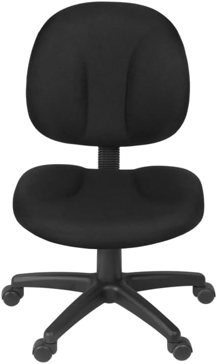Romig Comfort Series Swivel Fabric Computer Task Chair - Armless - Black