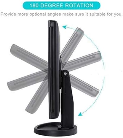 Trifold Makeup Mirror Vanity Mirror with Lights,1X 2X 3X Magnification,Touch Screen,180 Adjustable Rotation,Portable Travel Bathroom Cosmetic Mirror