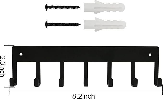 Myartte Key Holder Key Hooks Wall Decorative Zinc Alloy Key Organizer Rack with Screws and Sticker for Entryway, Kitchen, Bedroom, Organize Car Keys, House Keys, Small Accessories and Jewelry