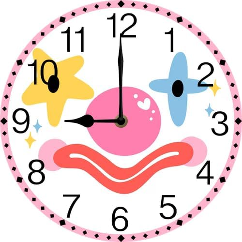 Wall Clock,Clown Face Kitchen Decor and Accessories, Decorative Battery Operated Clocks for Living Room Bedroom Bathroom Farmhouse 12 Inch