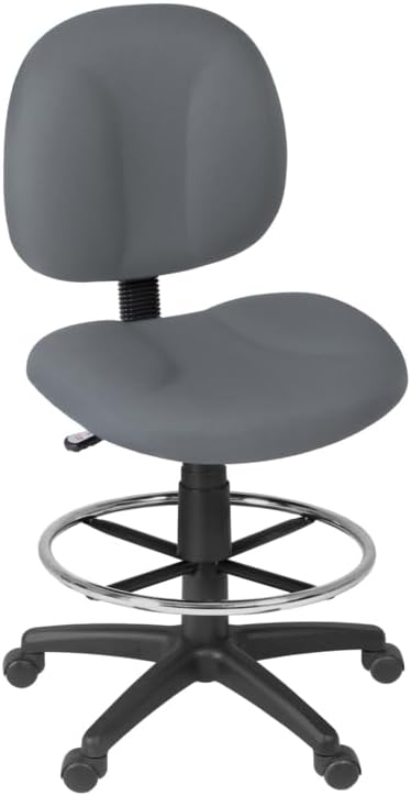 Romig Comfort Series Swivel Fabric Computer Task Chair with Drafting Kit - Grey