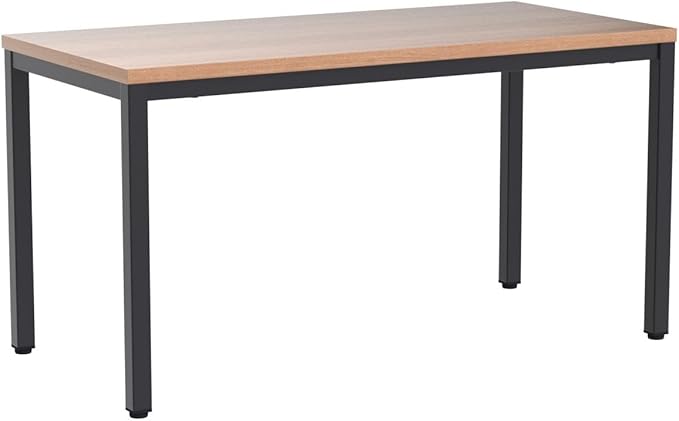 Boardest Modern Simple Computer Desk, 48 inch Vintage Office Desk Computer Table, Study Writing Study Desk Workstation for Home Office, Walnut and Black(48x24 Inches,)