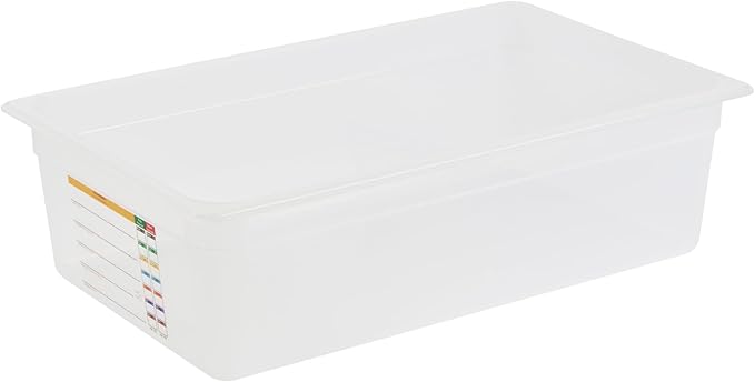 Restaurantware Food Pans Pack of 10 Plastic Rectangle Food Containers Full Size with Traceability Label, Storage Containers Dishwashable Hot Cold Friendly for Restaurants Buffet Commercial Use