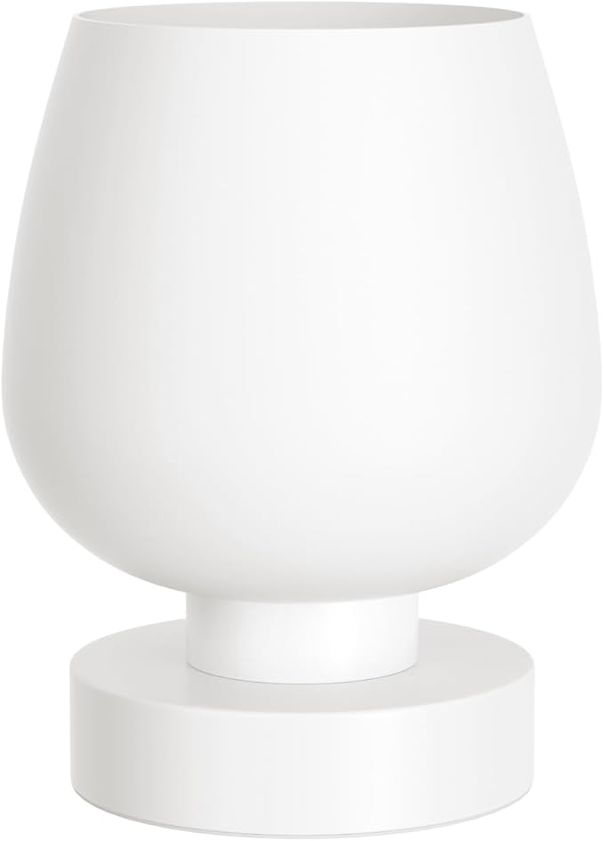 Seealle Touch Bedside Table Lamp Set of 2 - Small Bedside Lamp for Bedroom Living Room Night Stands, Desk Lamp with White Glass Shade for Small Spaces, 3 Way Dimmable, LED Bulbs, Gifts