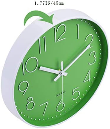 jomparis Modern Office Green Decor Wall Clock 12" Silent & Non-Ticking Battery Operated Quartz Round Clock