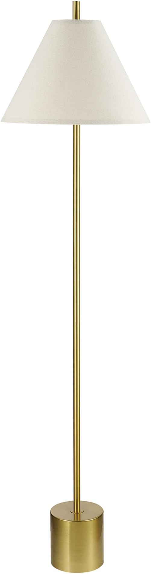 GLOBE Electric 61000060 60" Floor Lamp, Matte Brass Finish, Beige Linen Shade, Heavy Weighted Base, Rotary Switch on Shade, Modern Standing Light for Living Room, Home Office Accessories