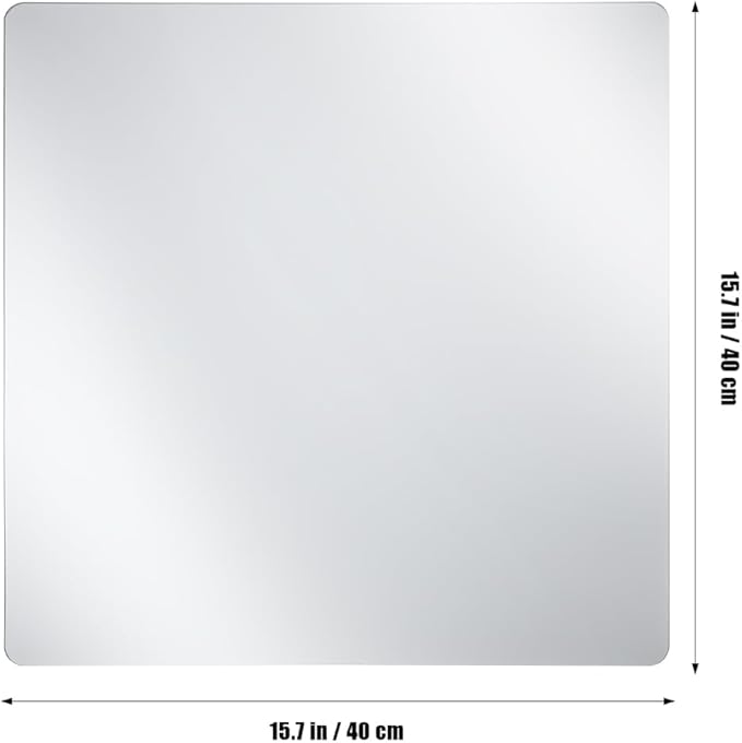 Cabilock 4 Pack Acrylic Mirror Tiles 16X16 Inch Self Adhesive Full Length Wall Mirrors with Rounded Corners Shatterproof Stick on Sheets for Bathroom Home Decor