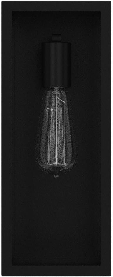 2-Pack Outdoor Wall Lanterns, Exterior Waterproof Wall Sconce with Glass Shades, Matte Black Porch Lights Wall Mounted, Anti-Rust E26 Modern Wall Lighting Fixtures for Patio Garage Entryway Front Door