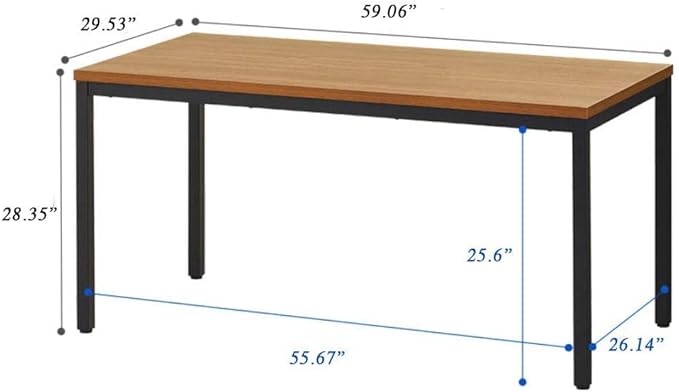BIBOC Computer Desk Computer Table/Dining Table Meeting Desk 30X60 inch Desk,Modern Simple Style Desk,Office Desk Sturdy Writing Workstation for Home Office-Walnut