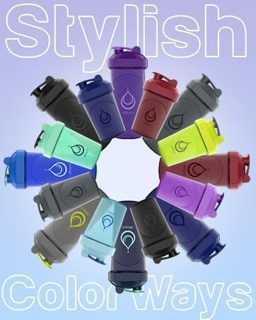 6 PACK, Shaker Bottles with Wire Whisks for Protein Mixes | Leakproof Blender Shaker Bottle Pack | BPA-Free & Dishwasher Safe | 6 24 oz shaker bottles | Shaker Cups for shakes