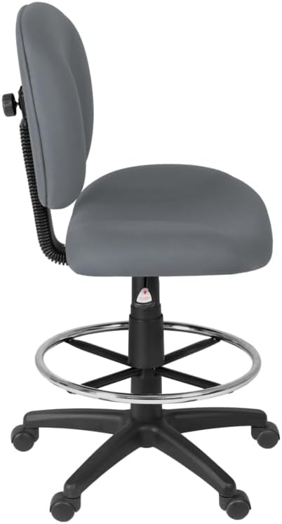 Romig Comfort Series Swivel Fabric Computer Task Chair with Drafting Kit - Grey