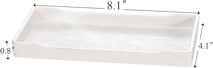 6 Packs Small White Mini Tray (8 inch x 4 inch) for Serving Accessory, Spa, Coffee, Drinks, Wine, Tea, Bar, Party, Seasoning, Perfume or Display Use.