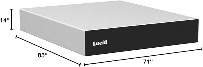 Lucid 14 Inch Memory Foam Mattress - Medium Plush Feel - Infused with Refreshing Bamboo Charcoal and Cooling Gel - Bed in a Box - Temperature Regulating, Pressure Relief - Breathable - California King