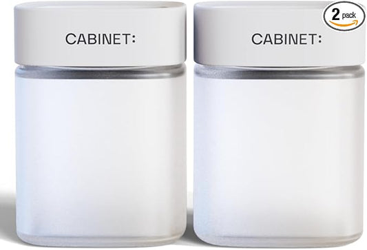 Cabinet: 2 Empty Large Bottles (White RX Caps)