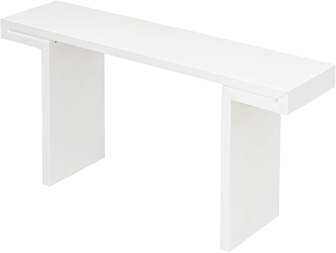 Modern U-Style Console Table, 60-Inch Black MDF Entryway Table with Geometric Design, Painted Finish, Adjustable Feet for Living Room, Hallway, 60 x 15.7 x 31.7 Inches