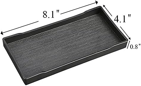 3 Packs Small Black Mini Serving Trays (8 inch x 4 inch) for Serving Accessory, Spa, Coffee, Shot Glass, Drinks, Wine, Tea, Bar, Party, Seasoning, Perfume or Display Use.